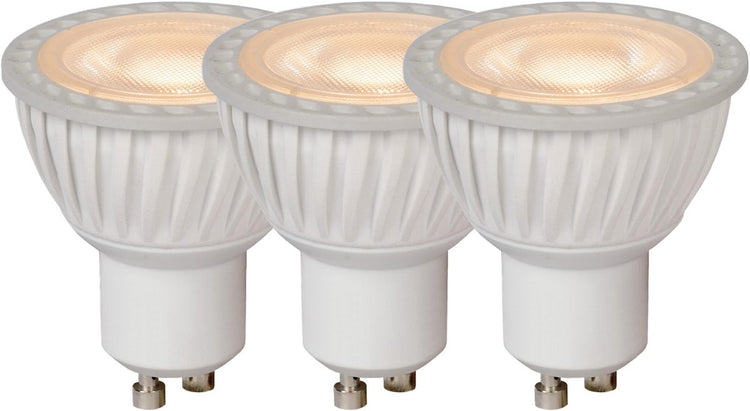 Lucide mr16 - lampe led - ø 5 cm - led dimmable - gu10 - 3x5w 3000k - blanc - lot de 3