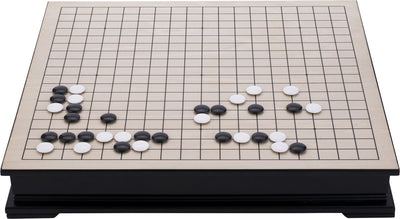 Jeu de société Engelhart Go avec compartiments latéraux – 361 pierres en plastique 21 mm – Jeu de société stratégique –