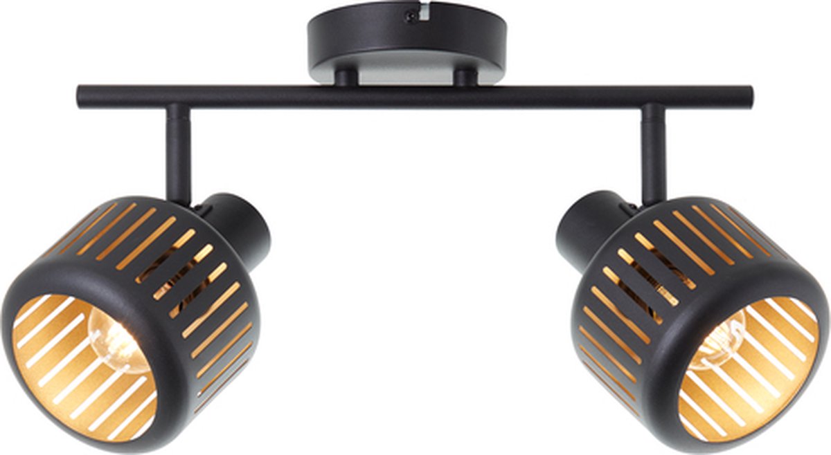 Brilliant Tyas - spot de plafond - e14 max 2x28w - couleur or noir