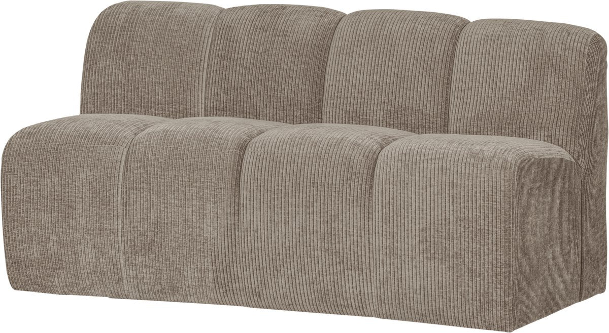Banc de salle à manger Woood mojo avec dossier 164 cm mojo - tissu côtelé - sable foncé