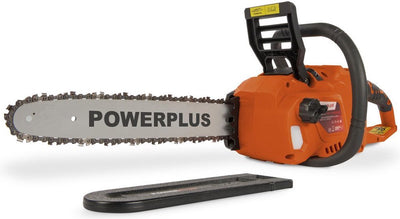 Tronçonneuse sans fil double puissance Powerplus POWDPG7576 - Scie d'élagage à batterie 40 V, sans batterie ni chargeur, lame de scie 35 cm, lubrification automatique de la chaîne, outils de jardin