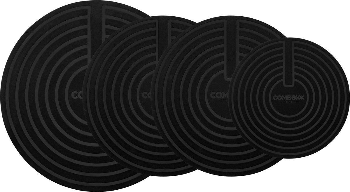 Ensemble de protections à induction Combekk 4 pièces. - 100 % silicone sans BPA - tapis à induction ronds - protège-casseroles - dessous de verre - plaque de recouvrement à induction - lot de 4