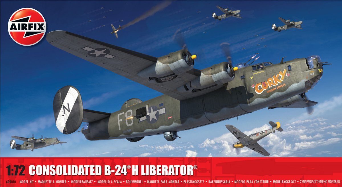 Maquette avion Airfix - 09010 consolidé b-24h liberator - avion à hélice en plastique - 1:72 - modélisme