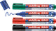 Jeu de marqueurs pour tableau Edding 360 4 s - noir bleu rouge vert - 1,5-3 mm - convient pour tableau blanc et tableau à feuilles mobiles