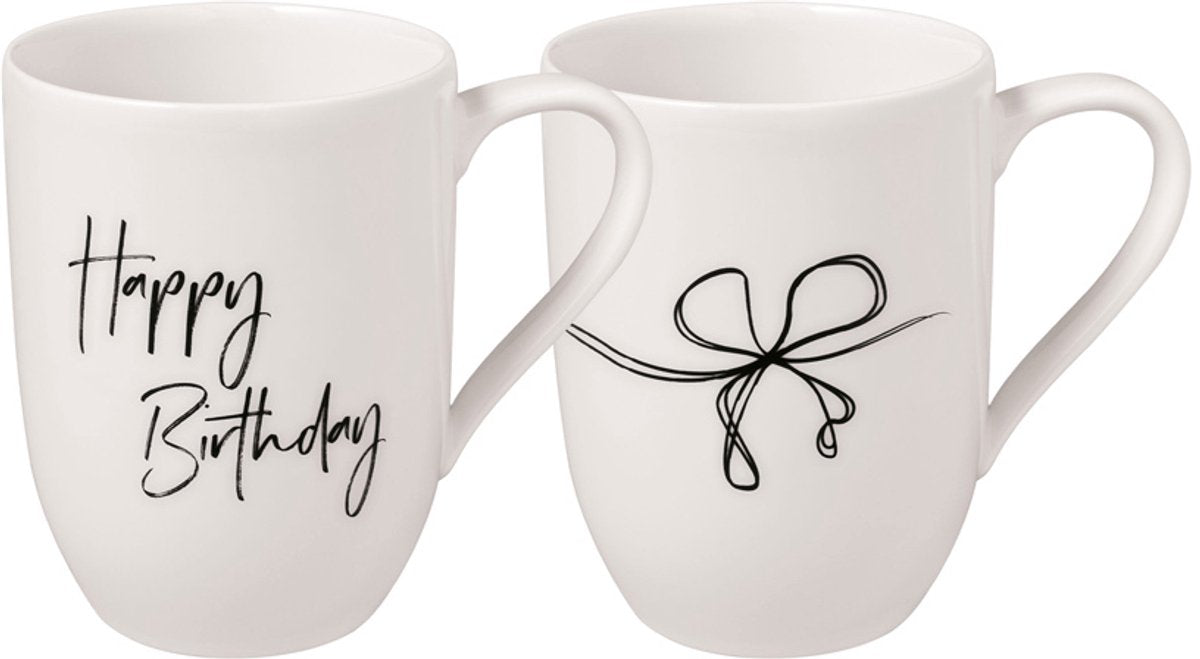 Villeroy boch kaffeebecher déclaration de joyeux anniversaire 280 ml lot de 2