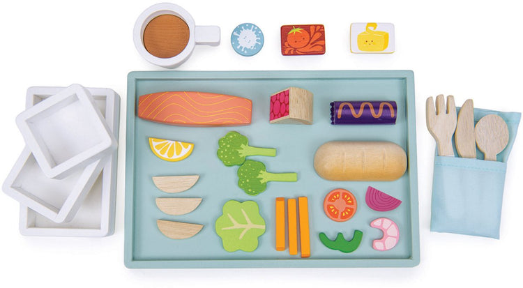 Plateau à jouets en bois à feuilles tendres, repas d'avion éducatif.