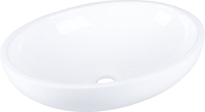 Lavabo Differnz dias - lavabo en céramique blanche - vasque fontaine ovale - 50 x 38 x 14 cm