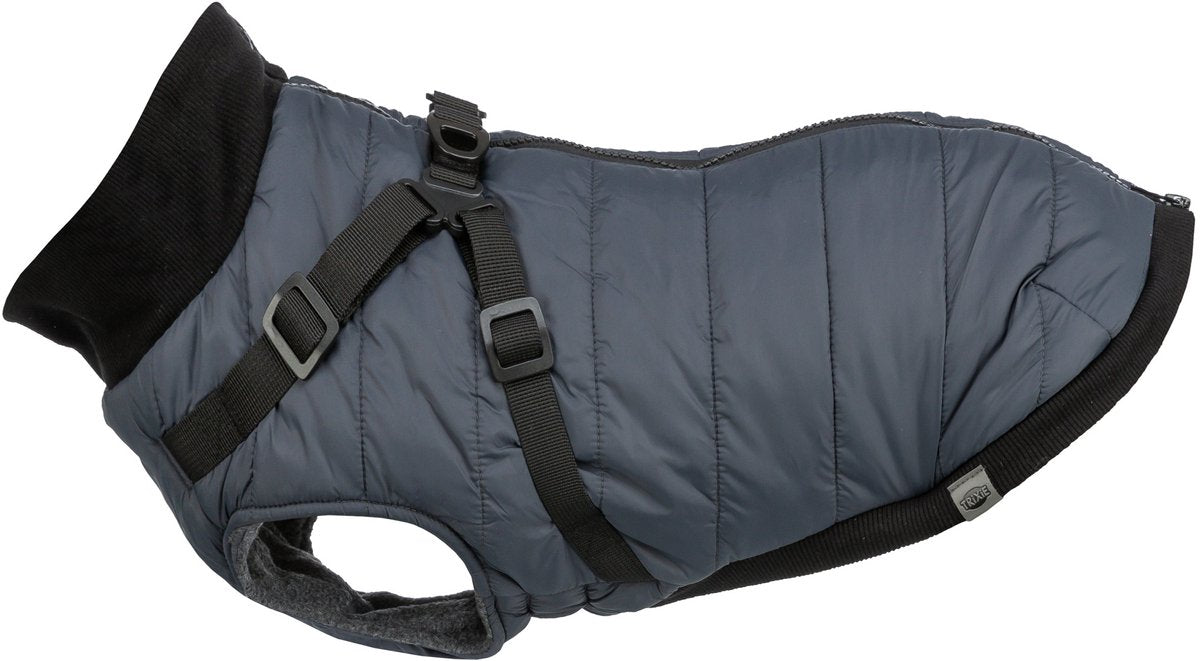 Trixie manteau pour chien pontis bleu - harnais intégré, doublure polaire - 36 cm