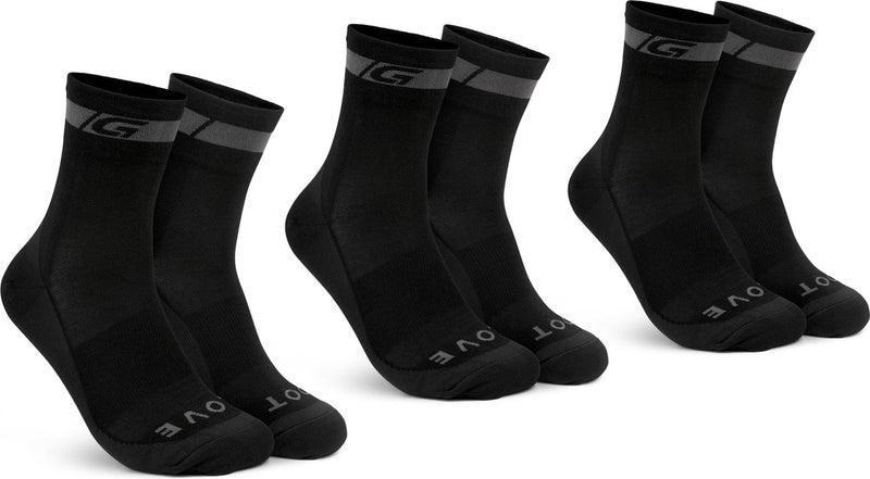 Gripgrab - Merino Regular Cut 3pack chaussettes de cyclisme 3 paires de chaussettes de cyclisme - noir - unisexe - taille l (44-47)