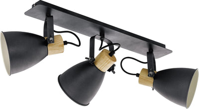 Spot Eglo Coswarth - e27 - 67 cm - bois - brun noir - bois fsc