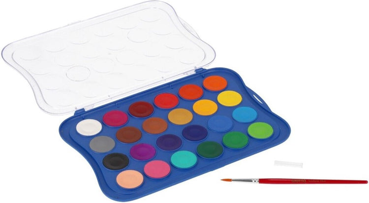 Palette d'aquarelle Giotto hobby - 24 couleurs - 25 x 17 x 1 cm - peinture aquarelle - à base d'eau - avec intrigue - peinture aquarelle