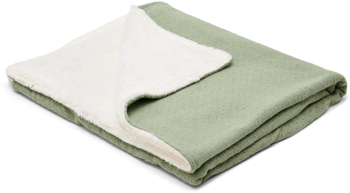 Couverture de berceau tricotée Little Dutch - polaire - vert - essentiels