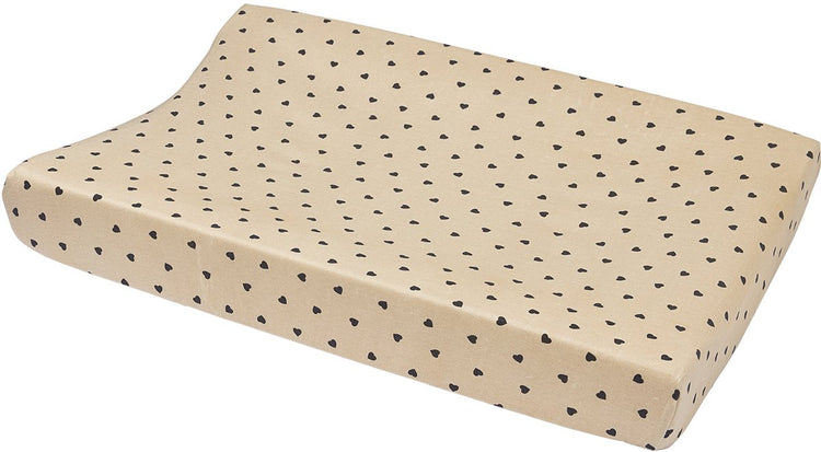 Housse de matelas à langer Meyco baby sweet heart - sable doux noir - 50x70cm
