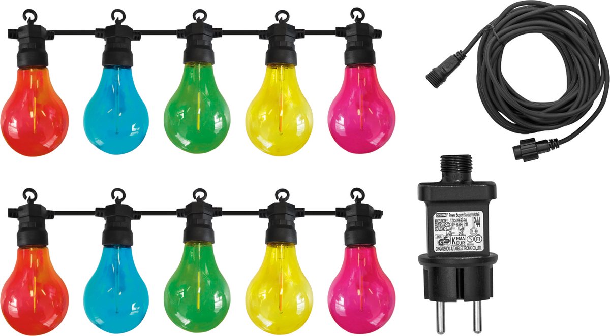 Luxform - cordon lumineux maui - avec 10 lumières LED colorées - connectable - adapté pour l'extérieur