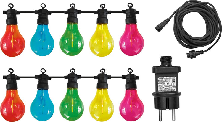 Luxform - cordon lumineux maui - avec 10 lumières LED colorées - connectable - adapté pour l'extérieur