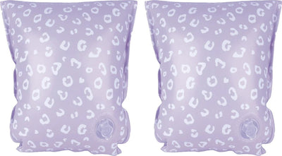 Essentiels de natation - brassards de natation imprimé léopard - ailes de natation - 15-30 kg - 2-6 ans - PVC - blanc lilas