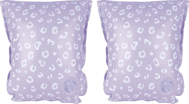 Essentiels de natation - brassards de natation imprimé léopard - ailes de natation - 15-30 kg - 2-6 ans - PVC - blanc lilas