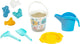 Klein Toys Little Foot - Set de seaux avec arrosoir, tamis, râteau, pelle et figurines de jeu - Matériau recyclé