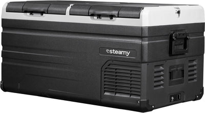 Glacière électrique à compresseur double zone Steamy-e - double zone - 90 litres - 12v et 230v - pour voiture et camping - noire
