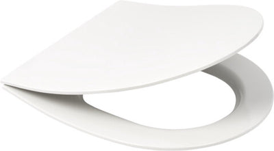 Abattant de toilettes Plieger nola kansas slim - abattant de toilettes en forme de D - duroplast - blanc - avec couvercle - fermeture amortie - montage en acier inoxydable