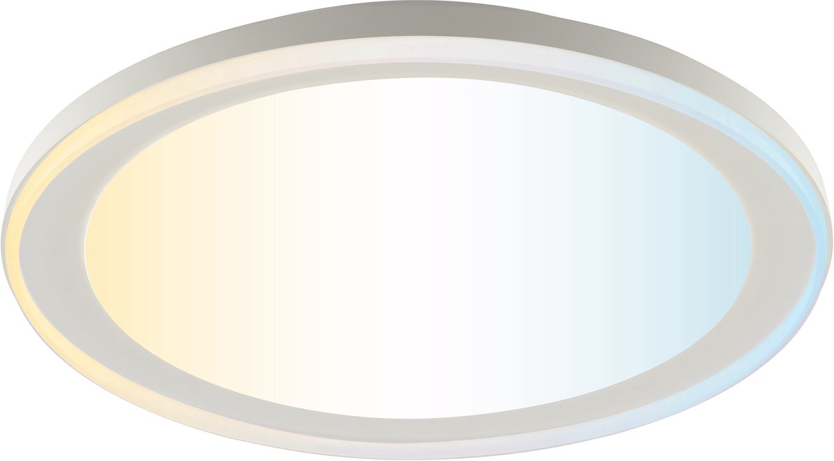 Brilliant pederson - plafonnier - led 10w - cct - 3000k-6500k - dimmable - veilleuse - minuterie - télécommande - blanc