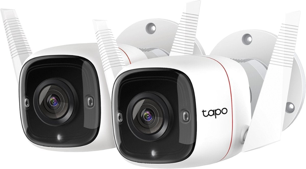 Caméra de sécurité extérieure Tp-link tapo c310 - 2k - vision nocturne starlight sécurité à domicile wi-fi - blanc - paquet de 2