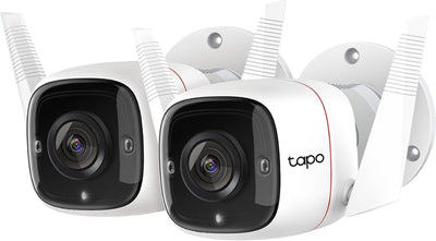 Caméra de sécurité extérieure Tp-link tapo c310 - 2k - vision nocturne starlight sécurité à domicile wi-fi - blanc - paquet de 2