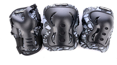 Tempish set de protection de skate pour adultes - protège-poignets, coudes et genoux - noir - taille s