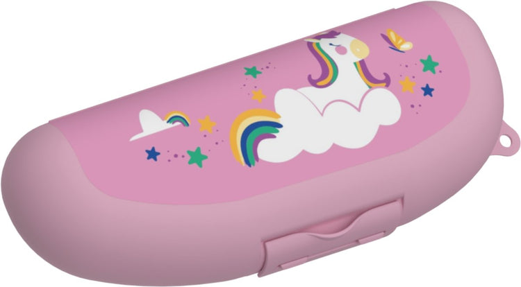 Boîte à bananes licorne au quotidien - 525 ml - boîte à bananes pour enfants - boîte à fruits avec fermeture à clip - boîte à bananes pour protection - boîte à fruits sans BPA - rose