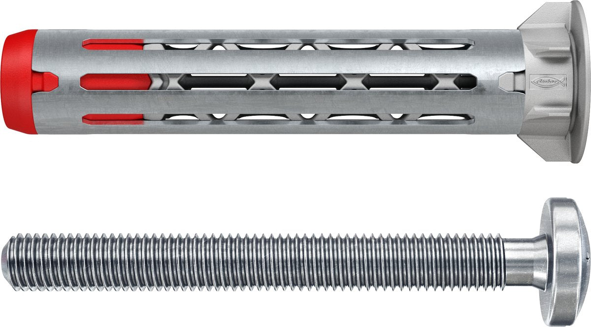 Fiche murale creuse Fischer duohm 4×55 s ph pz - fiche murale creuse universelle avec vis à tête bombée pz - 25 pièces