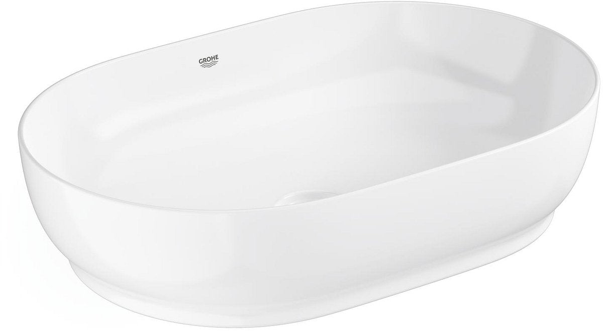 Lavabo ovale Grohe essence – 60 cm – sans trop-plein – céramique brillante – aquaceramic hyperclean – blanc