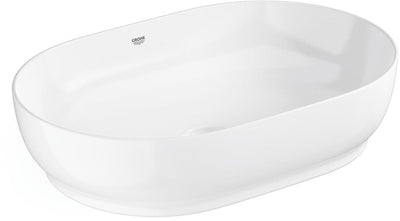 Lavabo ovale Grohe essence – 60 cm – sans trop-plein – céramique brillante – aquaceramic hyperclean – blanc