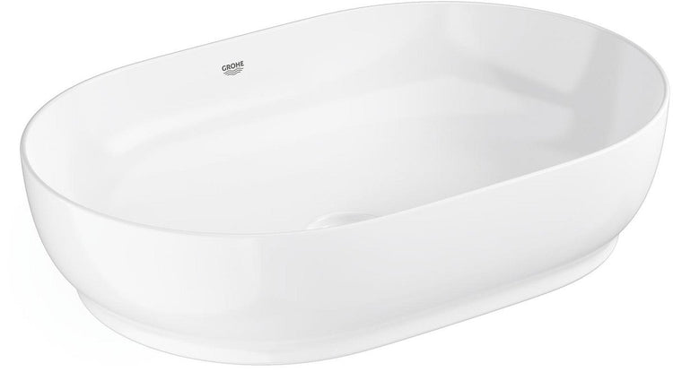 Lavabo ovale Grohe essence – 60 cm – sans trop-plein – céramique brillante – aquaceramic hyperclean – blanc