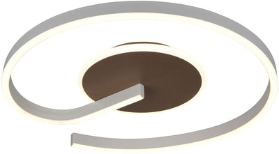 Rl vis ta lumière réalité calle - plafonnier - moka - incl. 1x SMD 21 W - dimmable avec interrupteur - montage mural et plafond - dip - interrupteur