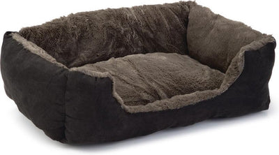 Beeztees baboo super soft - panier pour chat - coussin pour chat - taupe noir - 48x37x18 cm
