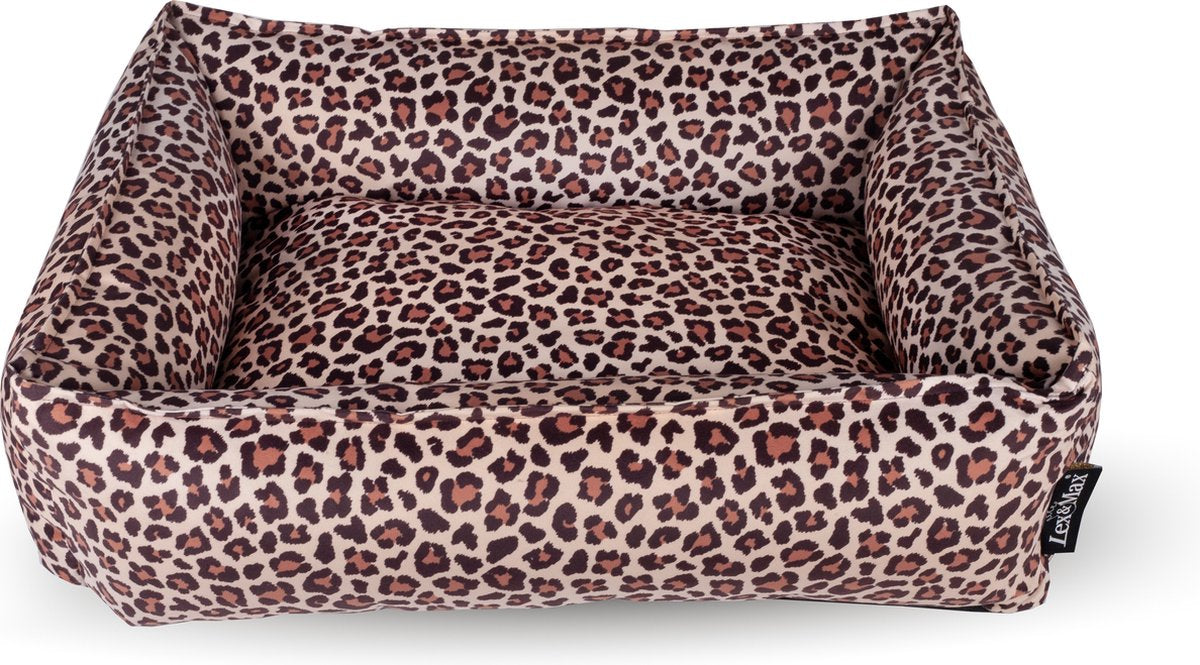 Lex max nairobi lit pour chien imprimé léopard 90x70 cm