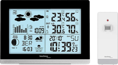 Station météo Technoline - ws 6762 - 158x113x40mm - noir argent - avec 1 capteur extérieur 30m - tl-ws6762
