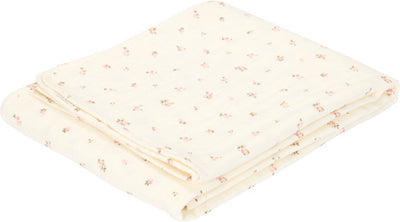 Petite couverture de berceau hollandaise - blanc - jardin de fées - fleur de fée