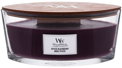 Bougie parfumée Woodwick Heartwick Flame Ellipse - Mûre épicée - 50 heures de combustion