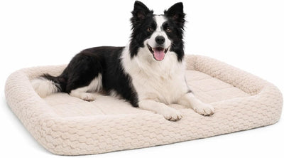 Coussin pour chien Flamingo - panier pour chien - naya rectangulaire beige avec bord 100,5x63,5cm - soutien supplémentaire - confortable