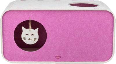 Trixie boîte de jeu merle carré feutre rose sable