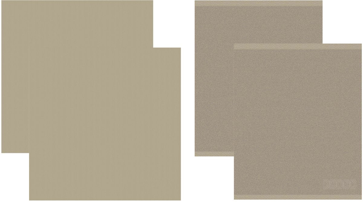 Ddddd - 2x torchon + 2x torchon - logo - taupe