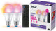 Pack de 2 lampes Wiz + télécommande - lumière colorée et blanche - éclairage LED intelligent - culot E27 - 60w - mat - wi-fi