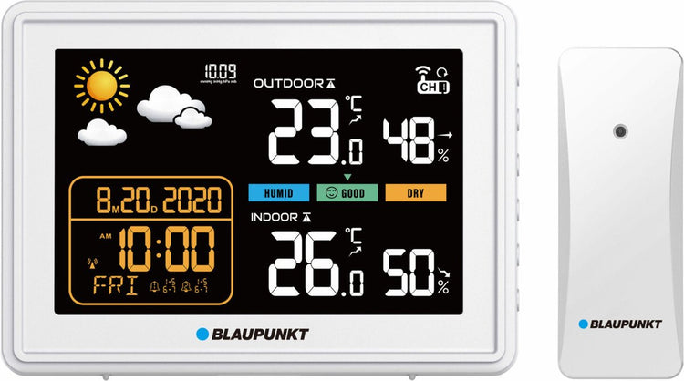 Blaupunkt - station météo avec hygromètre prévision de la pression atmosphérique - blanc