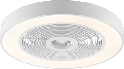 Brilliant Catania - ventilateur de plafond - LED 40W - CCT - 2700K-6500K - dimmable - ICRGB - veilleuse - minuterie - télécommande - blanc