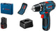 Tournevis professionnel Bosch gsr 12v-15 - avec 2x batteries 12v et chargeur - incl. étui et jeu d'embouts