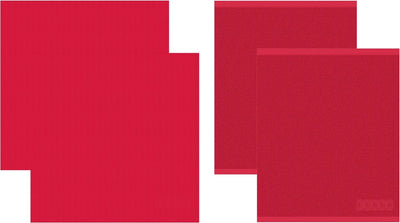 Ddddd 2x torchon + 2x torchon de cuisine logo - rouge