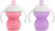 Munchkin Lot de 2 gobelets à boire - gobelet d'entraînement anti-morsure Click Lock - gobelet résistant aux morsures pour bébés - gobelet de transition - à partir de 6 mois - gobelet avec poignées - 207 ml - rose violet