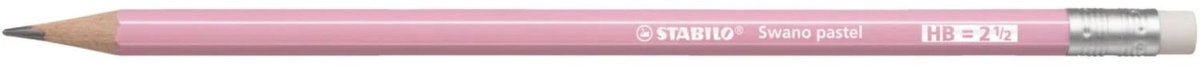 Crayon pastel Stabilo Swano, hb, avec gomme, rose 12 pièces