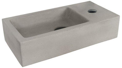 Fontaine Hura Differnz - 38x18x9cm - rectangle - 1 trou de robinetterie - béton - gris